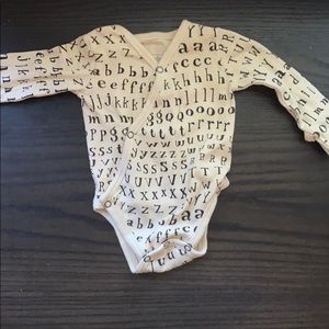 Organic cotton alphabet bodysuit